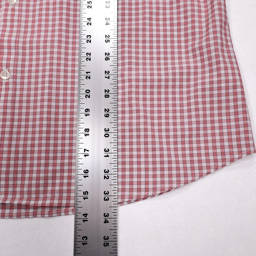 MIZZEN+MAIN Men's XXL Red Gingham Leeward Collection Trim Fit Dress Shirt USA - Picture 7 of 7